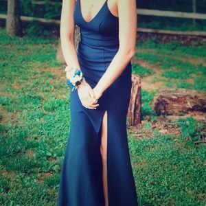 Navy blue 2 piece prom dress!